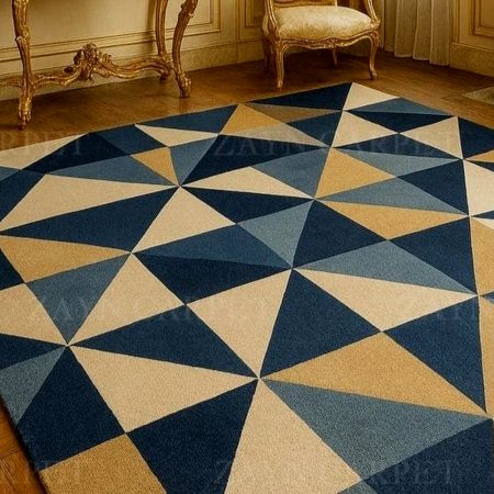 Handcrafted Geometric Triangle Pattern Modern Area Rug